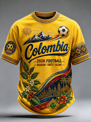 Men's 2026 Colombian Football Style T-shirt