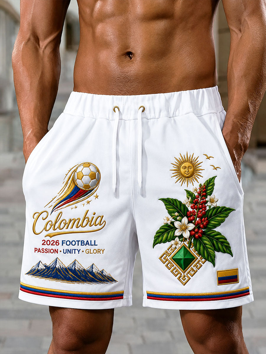 Men's 2026 Colombian Football Style Shorts