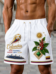 Men's 2026 Colombian Football Style Shorts