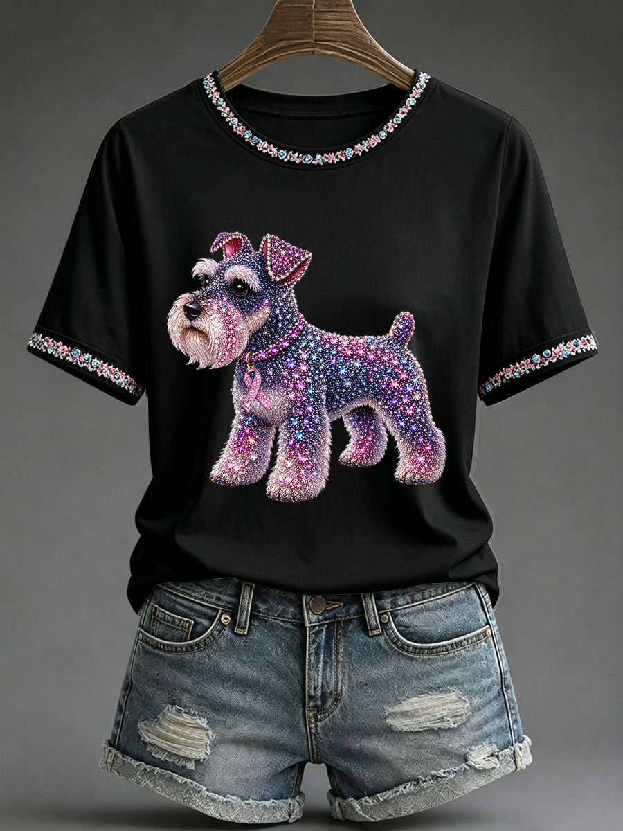 Women's Breast Cancer Awareness Print Casual T-Shirt