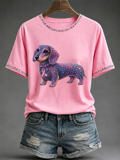 Women's Breast Cancer Awareness Print Casual T-Shirt