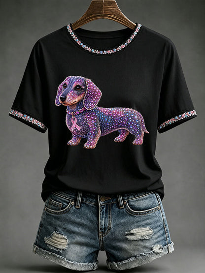 Women's Breast Cancer Awareness Print Casual T-Shirt