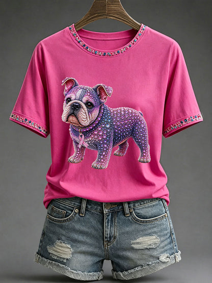 Women's Breast Cancer Awareness Print Casual T-Shirt