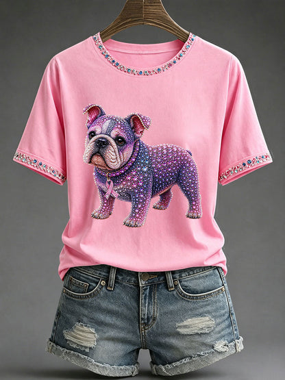 Women's Breast Cancer Awareness Print Casual T-Shirt