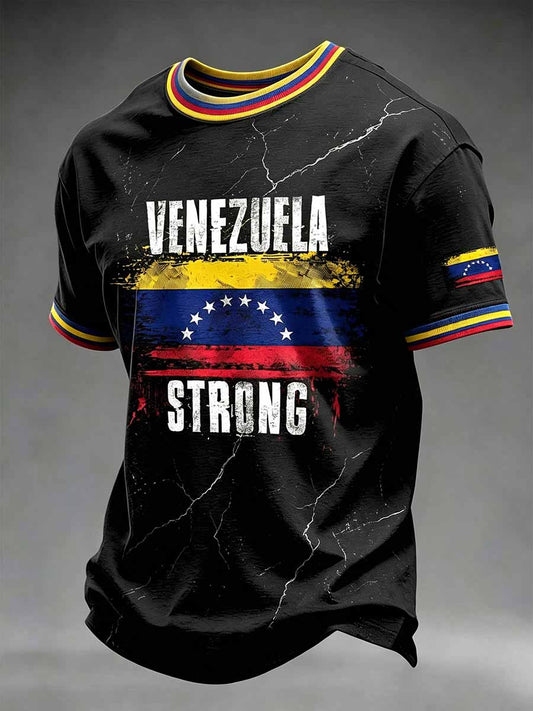 Men's Venezuela Strong Pattern Print T-Shirt