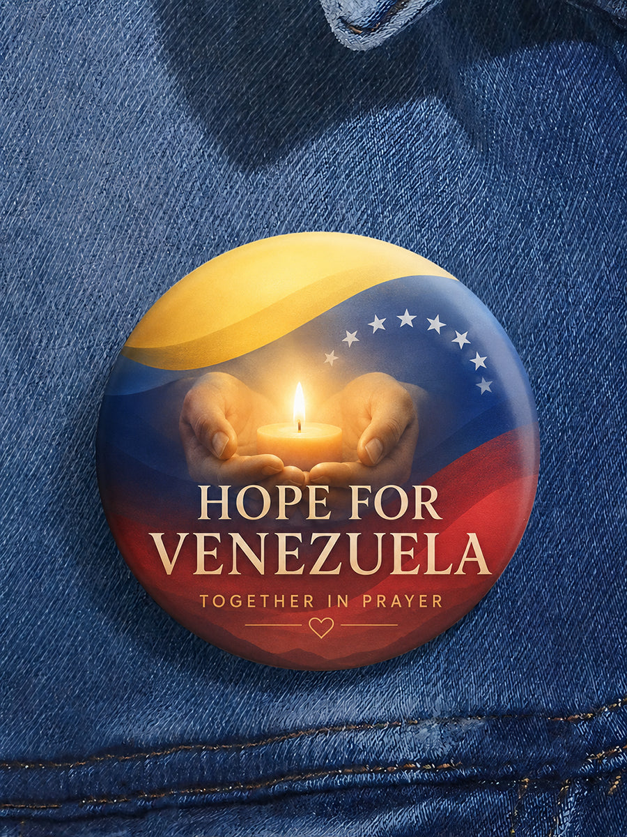 Unisex Pray For Venezuela Print Brooch