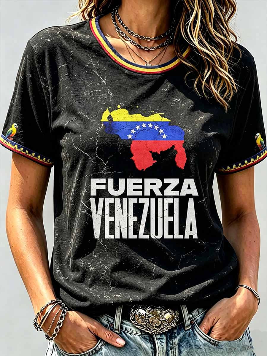 Women's Venezuelan Strong Pattern Print T-Shirt