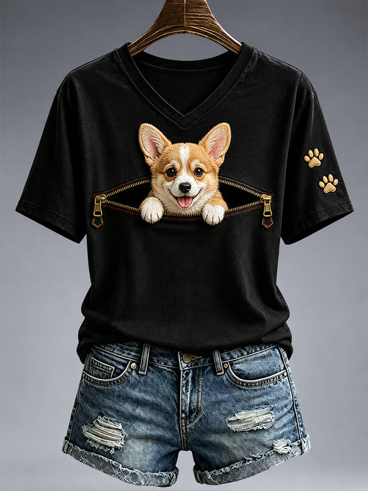 Women's Retro Animal Art Print Casual Top