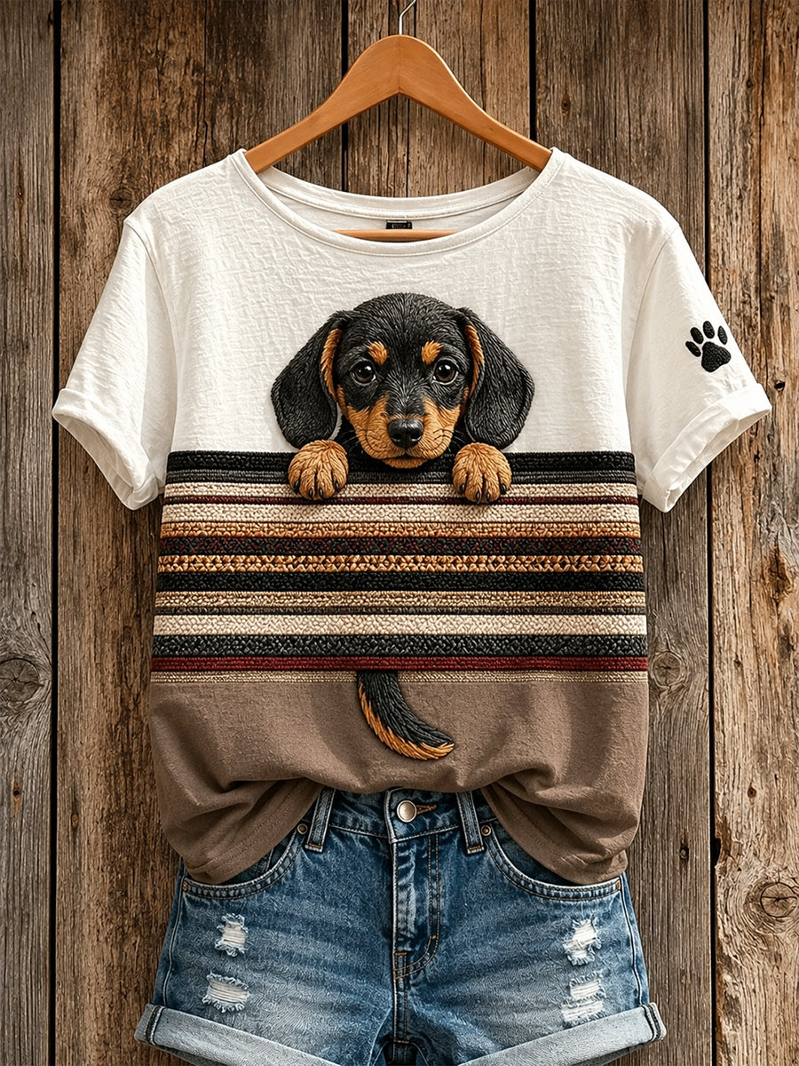 Women's Retro Animal Art Print Casual Top