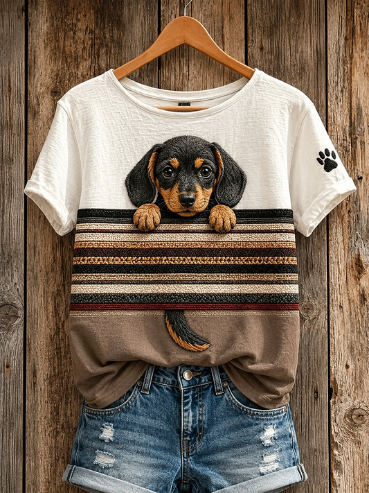 Women's Retro Animal Art Print Casual Top