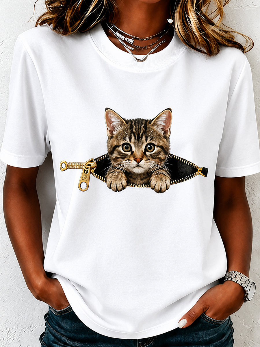 Women's Retro Animal Art Print Casual Top