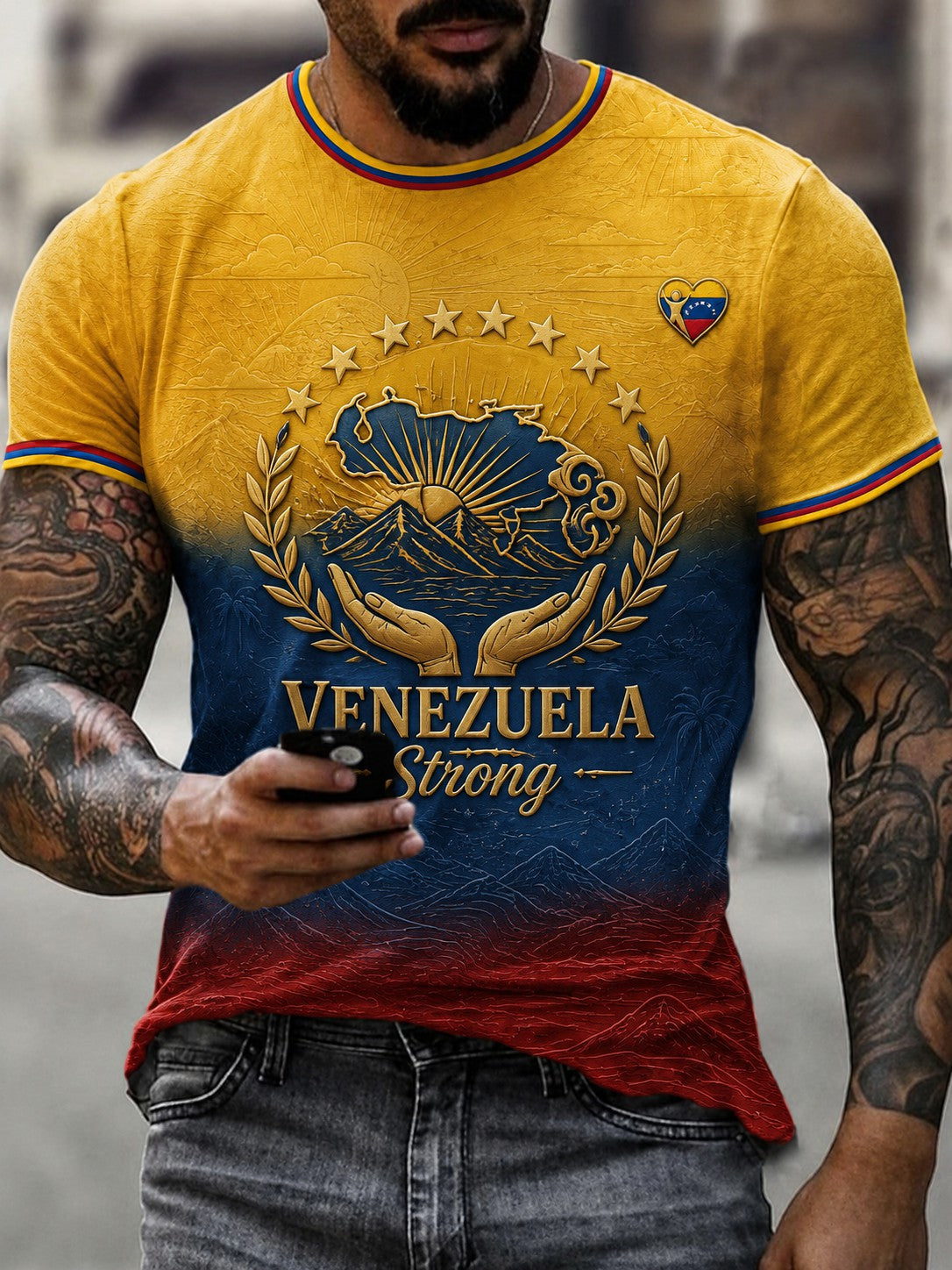 Men's Venezuela Strong Printed T-shirt