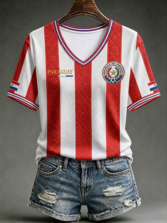 Women's Paraguay Football Short-sleeved T-shirt