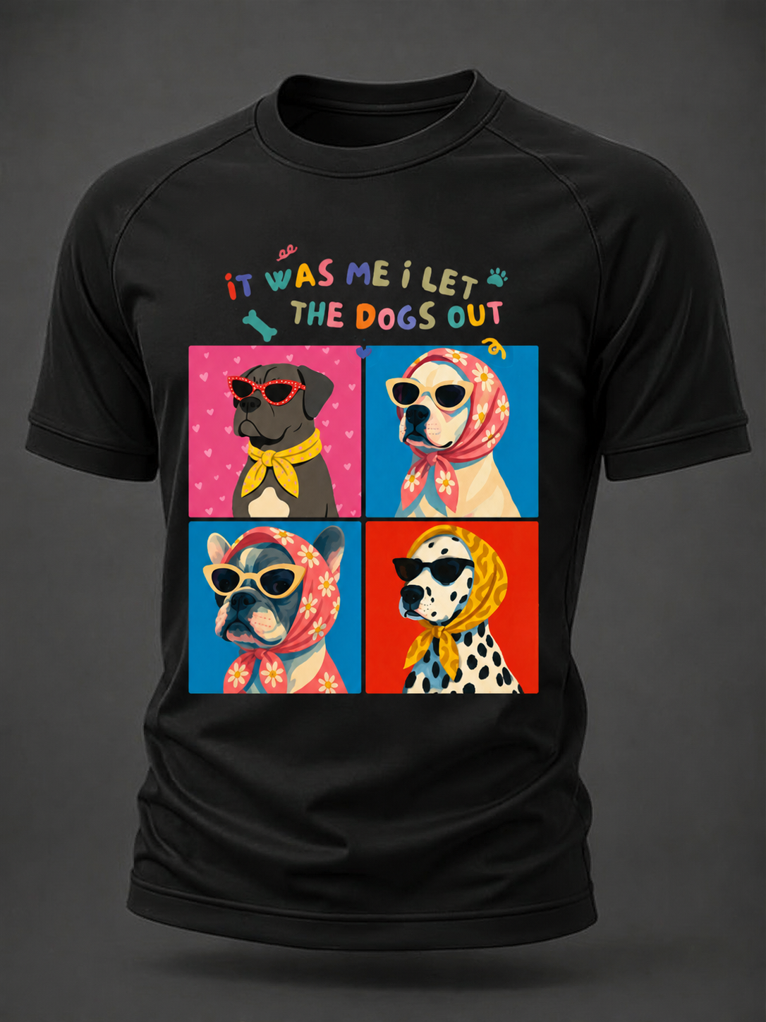 Men's Fashionable Dog Short Sleeve T-shirt