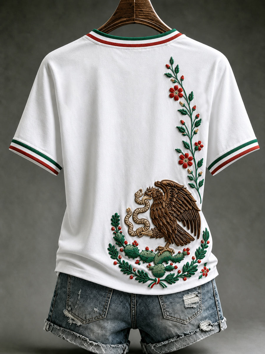 Women's Mexico Lover Art V-neck Short Sleeve T-shirt