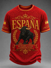 Men's We Are The Champions 2026 Print Celebrate España Champions Gift For Football Fans Casual Tee