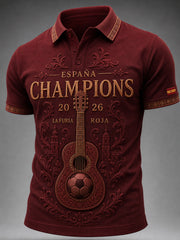 Men's España Champions Gift For Football Fans Print Casual Short Sleeve Top