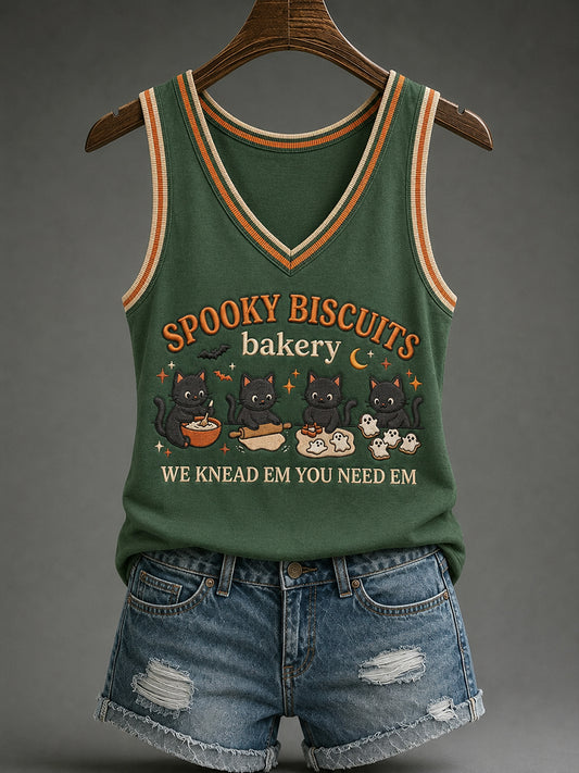 Women's Spooky Bakery Print Vest Top