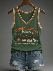 Women's Spooky Bakery Print Vest Top