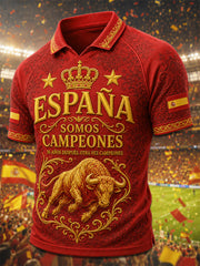 Men's We Are The Champions 2026 Print Celebrate España Champions Gift For Football Fans Casual Tee