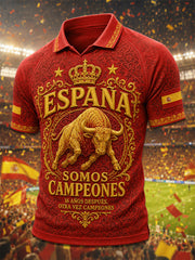 Men's We Are The Champions 2026 Print Celebrate España Champions Gift For Football Fans Casual Tee