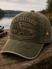 Unisex Funny Old Bastards Fishing Club Lifetime Member Print Hat