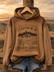 Women's I'd Rather Be In Walnut Grove Printed Hoodie