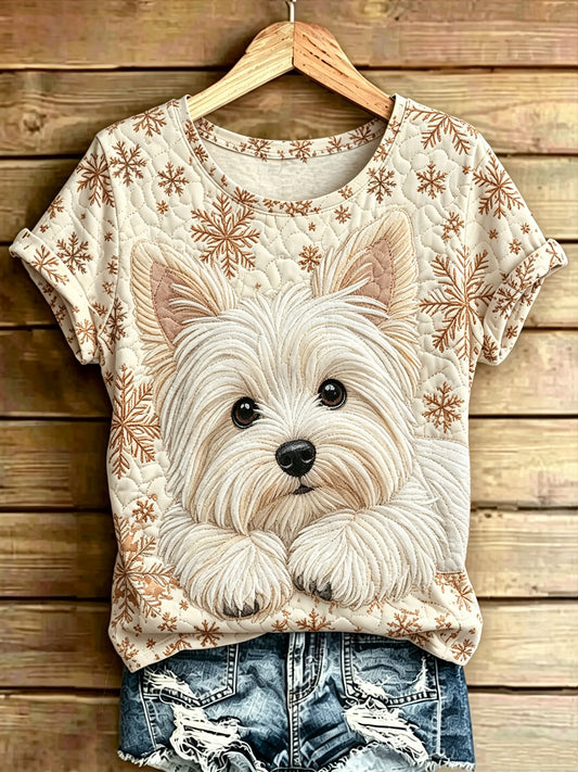 Women's Animal Art Printed Vintage Fashion Loose Short Sleeve T-Shirt