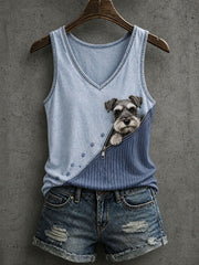 Women's Lovely Schnauzer Dog Tank Top