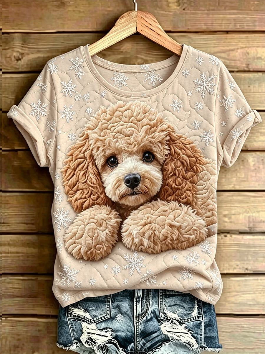 Women's Cute Animal Printed Vintage Fashion Loose Short Sleeve T-Shirt