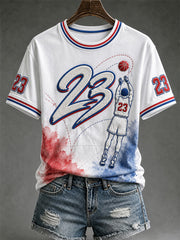Women's Gift For Basketball Fans No.23 Print Casual Tee