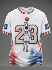 Men's Gift For Basketball Fans No.23 Print Casual Tee