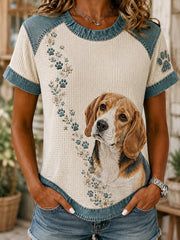 Women's Animal Dog Culture Art Print T-Shirt