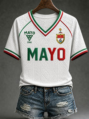 Women's Mayo V-neck Off-shoulder T-shirt