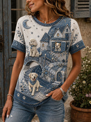 Women's Animal Element Art Print Casual T-Shirt