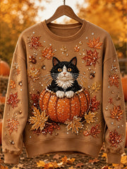 Women's Autumn Casual Animal Print Crewneck Sweatshirt