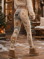 Women's Animal Dog-Themed Art Print Leggings