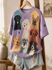 Women's Animal Dog Cultural Elements Art Print Top