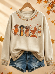 Women's Autumn Dog Regular Sweatshirt