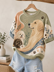 Women's Animal Dog Cultural Elements Art Print Top
