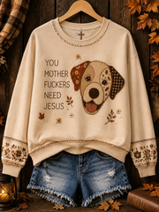 Women's Autumn Dog Regular Sweatshirt