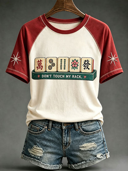Women's Retro Casual Mahjong T-Shirts
