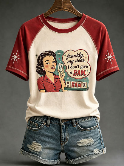 Women's Retro Casual Mahjong T-Shirts