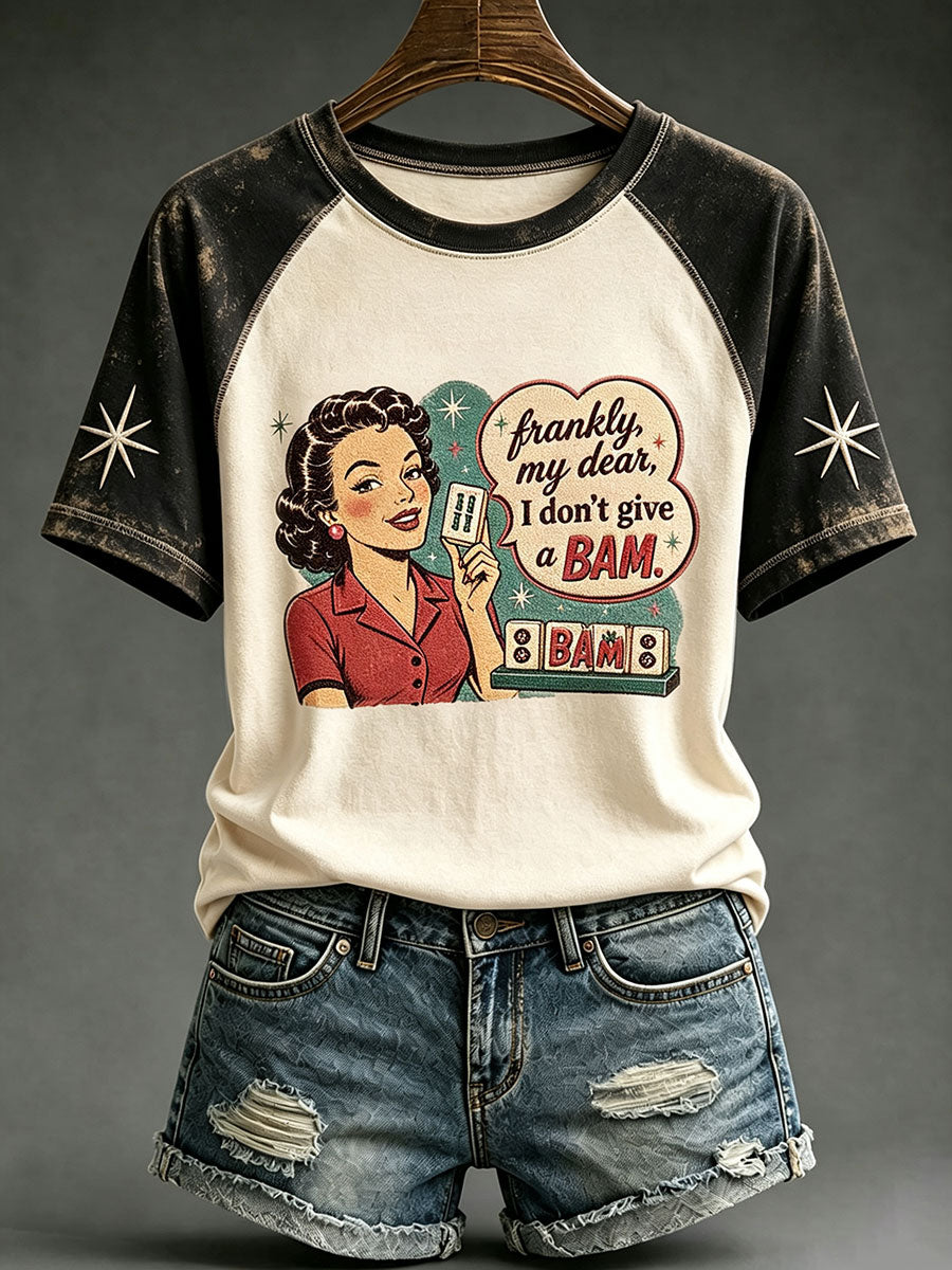 Women's Retro Casual Mahjong T-Shirts