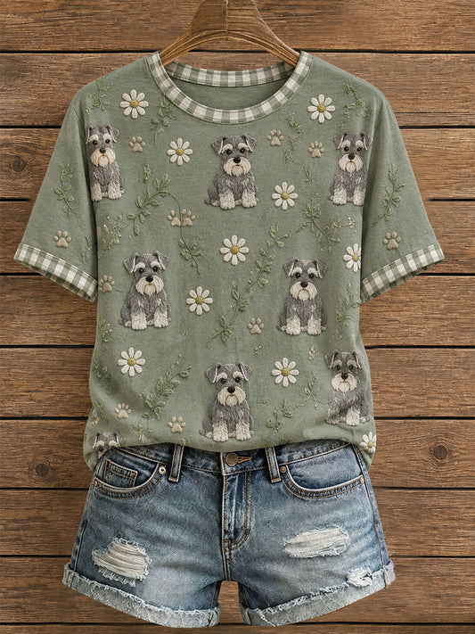 Women's Floral Schnauzer T-Shirt