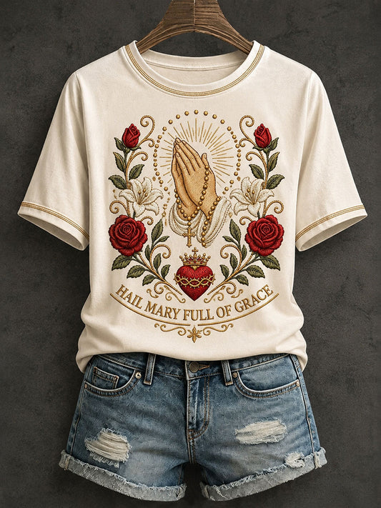 Women's Hail Mary Full Of Grace T-shirt