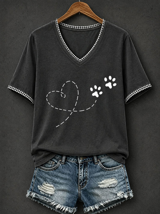 Women's Line Art Paw T-Shirt
