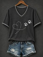 Women's Line Art Paw T-Shirt