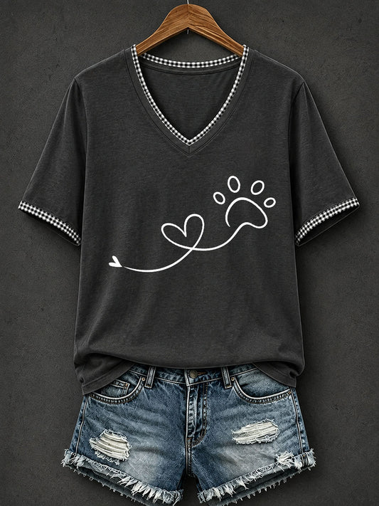Women's Line Art Paw T-Shirt