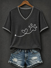 Women's Line Art Paw T-Shirt